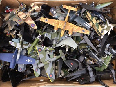 Lot 1892 - Three boxes of Corgi die cast aircraft models with stands.