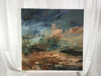 Lot 1 - Louise Balaam (b.1974) oil on canvas - 'Deep blue over Zennor', signed and titled verso, 60cm x 60cm, unframed