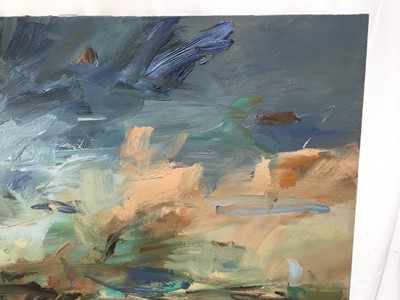 Lot 1 - Louise Balaam (b.1974) oil on canvas - 'Deep blue over Zennor', signed and titled verso, 60cm x 60cm, unframed