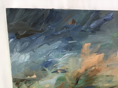 Lot 1 - Louise Balaam (b.1974) oil on canvas - 'Deep blue over Zennor', signed and titled verso, 60cm x 60cm, unframed