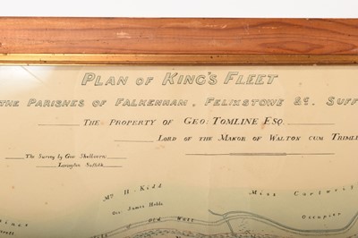 Lot 892 - 19th century hand drawn map - Plan of King's Fleet, in the parishes of Falkenham