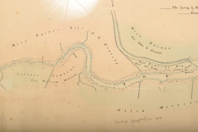 Lot 892 - 19th century hand drawn map - Plan of King's Fleet, in the parishes of Falkenham
