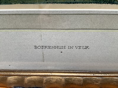 Lot 48 - South African School, 'Boerenhuis in Veur', signed print
