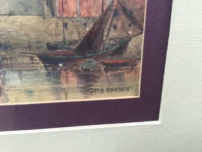 Lot 58 - John Sowden (1838-1926) signed watercolour 1909 - Whitby East Cliff, 18cm x 12.5cm, in glazed frame