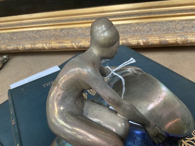 Lot 1507 - Early 20th century Zsolnay iridescent figure of Anonymous, and another. girl with shell