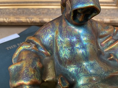 Lot 1507 - Early 20th century Zsolnay iridescent figure of Anonymous, and another. girl with shell