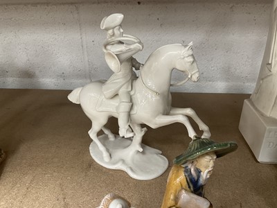 Lot 1510 - Two small Berlin porcelain figures other white glazed and similar porcelain figures