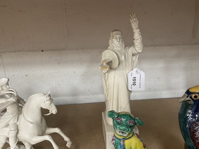 Lot 1510 - Two small Berlin porcelain figures other white glazed and similar porcelain figures
