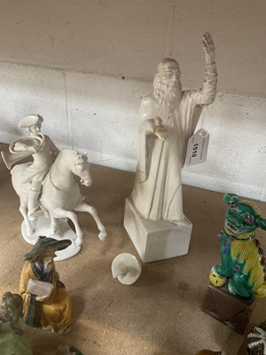 Lot 1510 - Two small Berlin porcelain figures other white glazed and similar porcelain figures