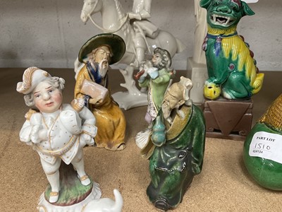 Lot 1510 - Two small Berlin porcelain figures other white glazed and similar porcelain figures