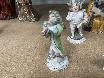 Lot 1510 - Two small Berlin porcelain figures other white glazed and similar porcelain figures