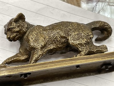 Lot 1523 - Pierre Jules Mene (1810-1877), miniature bronze of a cat and its prey