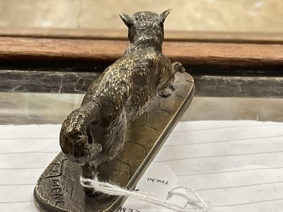 Lot 1523 - Pierre Jules Mene (1810-1877), miniature bronze of a cat and its prey