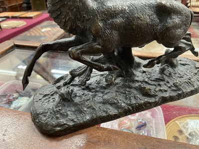 Lot 1528 - Manner of Mene, bronze figure of a stag, apparently unsigned