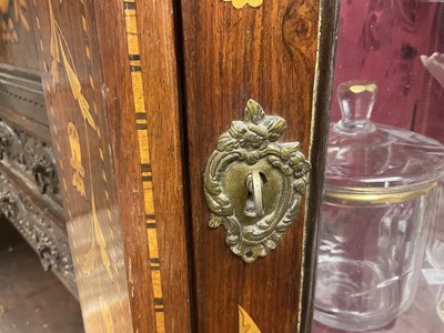 Lot 1550 - 18th century Dutch marquetry standing corner cupboard
