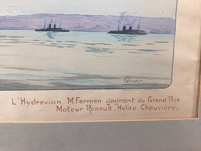 Lot 3 - Marguerite Gamy (1883-1936) hand coloured lithograph - 'Meeting De Deauville', published 1913, 44cm x 89cm, mounted