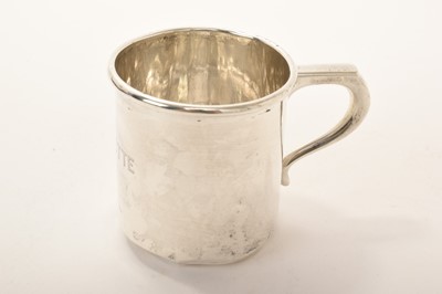Lot 96 - Tiffany rattle and a christening mug