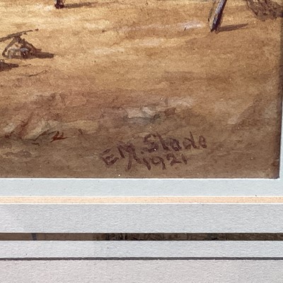 Lot 80 - E.M. Slade 1920’s watercolour - 'On the Dart', signed and dated 1921, 15.5cm x 23cm, in glazed frame