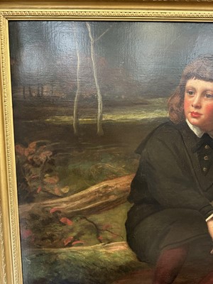 Lot 1145 - James Sant (1820-1916) oil on canvas - Two Boys in a Wood, possibly emblematic of the Princes in the Tower