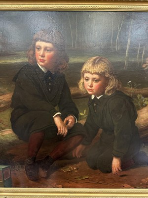 Lot 1145 - James Sant (1820-1916) oil on canvas - Two Boys in a Wood, possibly emblematic of the Princes in the Tower