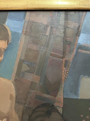 Lot 1187 - *Cornelius McCarthy (1935-2009) oil on canvas - Male nudes, signed and dated '85, 127cm x 101cm, framed