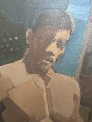 Lot 1187 - *Cornelius McCarthy (1935-2009) oil on canvas - Male nudes, signed and dated '85, 127cm x 101cm, framed