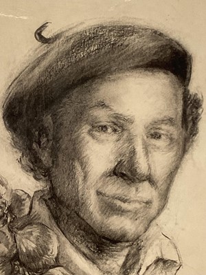 Lot 390 - Shelia Hawkins (1905 - 1999) Two charcoal portraits of John Gregory, dancer, choreographer, writer and artist who along with his wife Barbara Vernon founded Harlequin Ballet Company which initially...