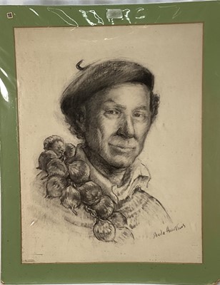 Lot 390 - Shelia Hawkins (1905 - 1999) Two charcoal portraits of John Gregory, dancer, choreographer, writer and artist who along with his wife Barbara Vernon founded Harlequin Ballet Company which initially...