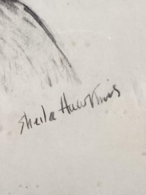 Lot 390 - Shelia Hawkins (1905 - 1999) Two charcoal portraits of John Gregory, dancer, choreographer, writer and artist who along with his wife Barbara Vernon founded Harlequin Ballet Company which initially...