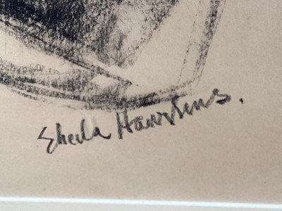 Lot 390 - Shelia Hawkins (1905 - 1999) Two charcoal portraits of John Gregory, dancer, choreographer, writer and artist who along with his wife Barbara Vernon founded Harlequin Ballet Company which initially...