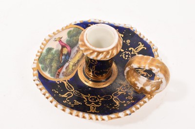Lot 12 - Regency Derby inkwell and a miniature Spode candlestick