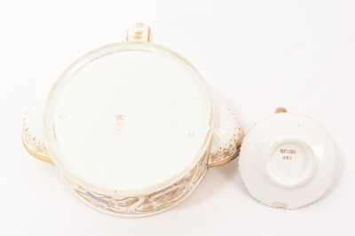 Lot 12 - Regency Derby inkwell and a miniature Spode candlestick