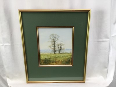 Lot 20 - John Ridgewell (1937-2004) mixed media - Two Trees, Stoke by Nayland, signed, inscribed verso, in glazed gilt frame