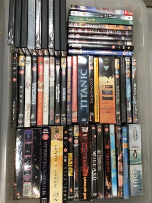 Lot 323 - Six boxes of DVDs including boxed sets and two boxes of CDs