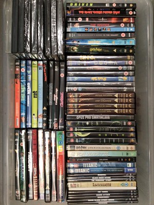 Lot 323 - Six boxes of DVDs including boxed sets and two boxes of CDs