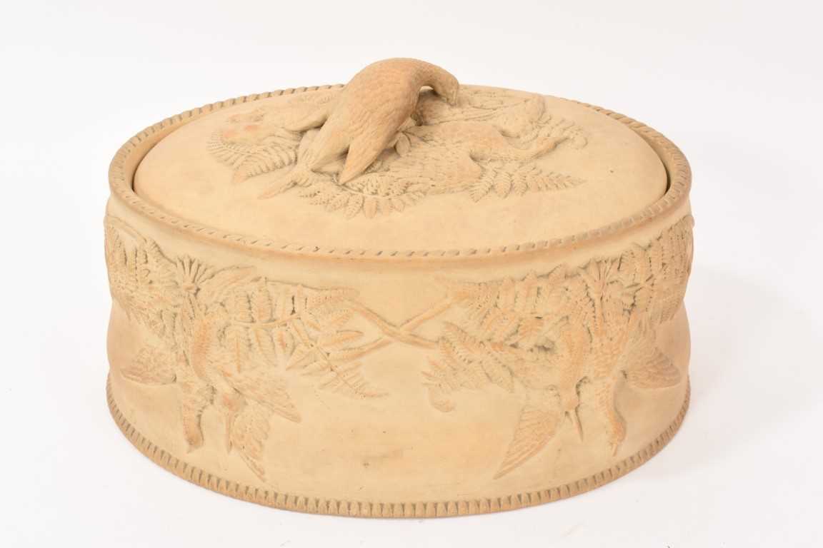 Lot 51 - Two 19th century cane ware game pie dishes