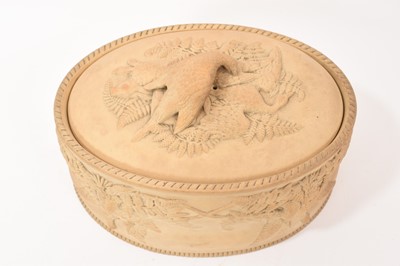 Lot 51 - Two 19th century cane ware game pie dishes