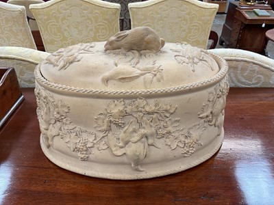 Lot 51 - Two 19th century cane ware game pie dishes
