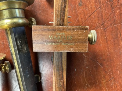 Lot 2401 - Group of mahogany and brass marking scribes gauges and other gauges by various makers including Sorby, Marples and others (1 box).