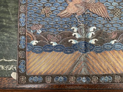 Lot 831 - 19th century Chinese embroidered civil service silver pheasant rank badge