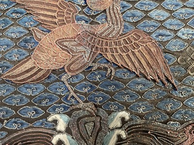 Lot 831 - 19th century Chinese embroidered civil service silver pheasant rank badge