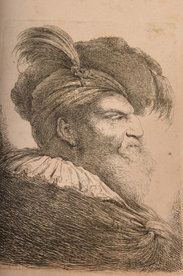 Lot 782 - After Giovanni Benedetto Castiglione (1609-1664), group of six head studies, each signed