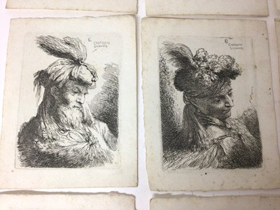 Lot 783 - After Giovanni Benedetto Castiglione (1609-1664) group of twelve head studies