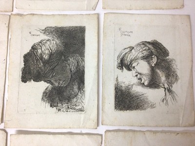 Lot 783 - After Giovanni Benedetto Castiglione (1609-1664) group of twelve head studies