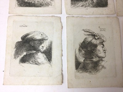 Lot 783 - After Giovanni Benedetto Castiglione (1609-1664) group of twelve head studies