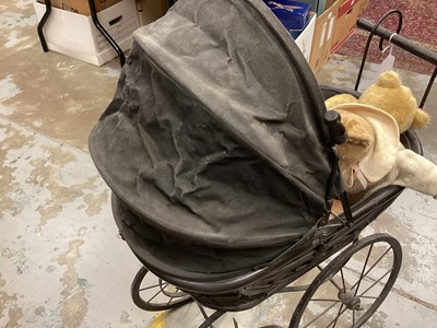 Lot 2644 - Steiff bunny and other bears housed in a vintage pram