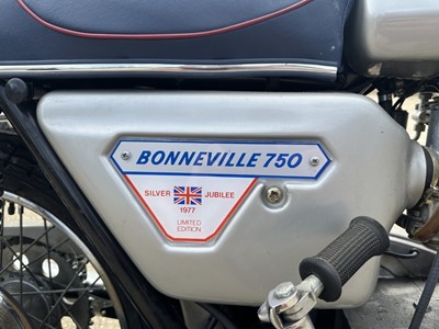 Lot 31 - 1977 Triumph Silver Jubilee Bonneville, 744cc motorcycle reg. no. VOO 99S
