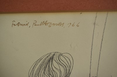 Lot 905 - *Paul Hogarth (1917-2001) two pencil sketches, 'For David', signed and dated 1960's, the first 30cm x 43cm, the second 35cm x 28cm, in glazed frames (2)