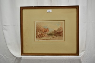 Lot 921 - Attributed to Copley Fielding (1787-1855) watercolour - River Landscape, inscribed to mount, 15.5cm x 23cm, in glazed gilt frame