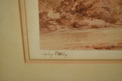 Lot 921 - Attributed to Copley Fielding (1787-1855) watercolour - River Landscape, inscribed to mount, 15.5cm x 23cm, in glazed gilt frame